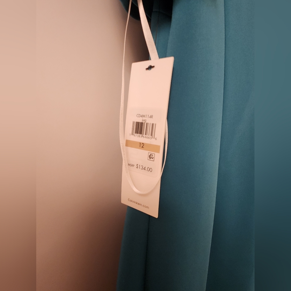 NWT Calvin Klein Turquoise Scuba Dress - Picture 6 of 7